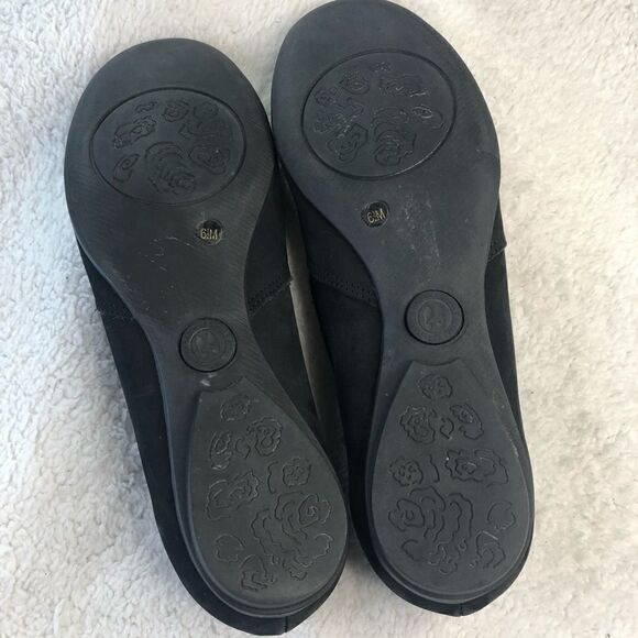 SESTO MEUCCI NUBUCK SUEDE SLIP ON FLATS - BLACK - Picture 8 of 10